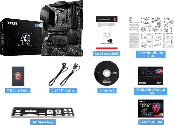 Actual product image MSI Z490-A Pro (LGA 1200, Intel Z490, ATX)