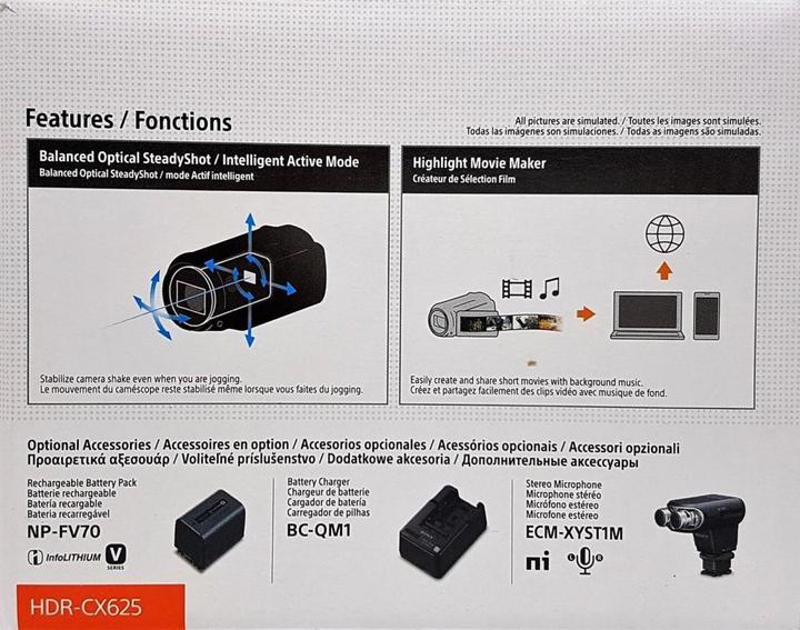 Image du produit Sony Hdr Cx625 (2.29 Mpx, 50p, 30 x)