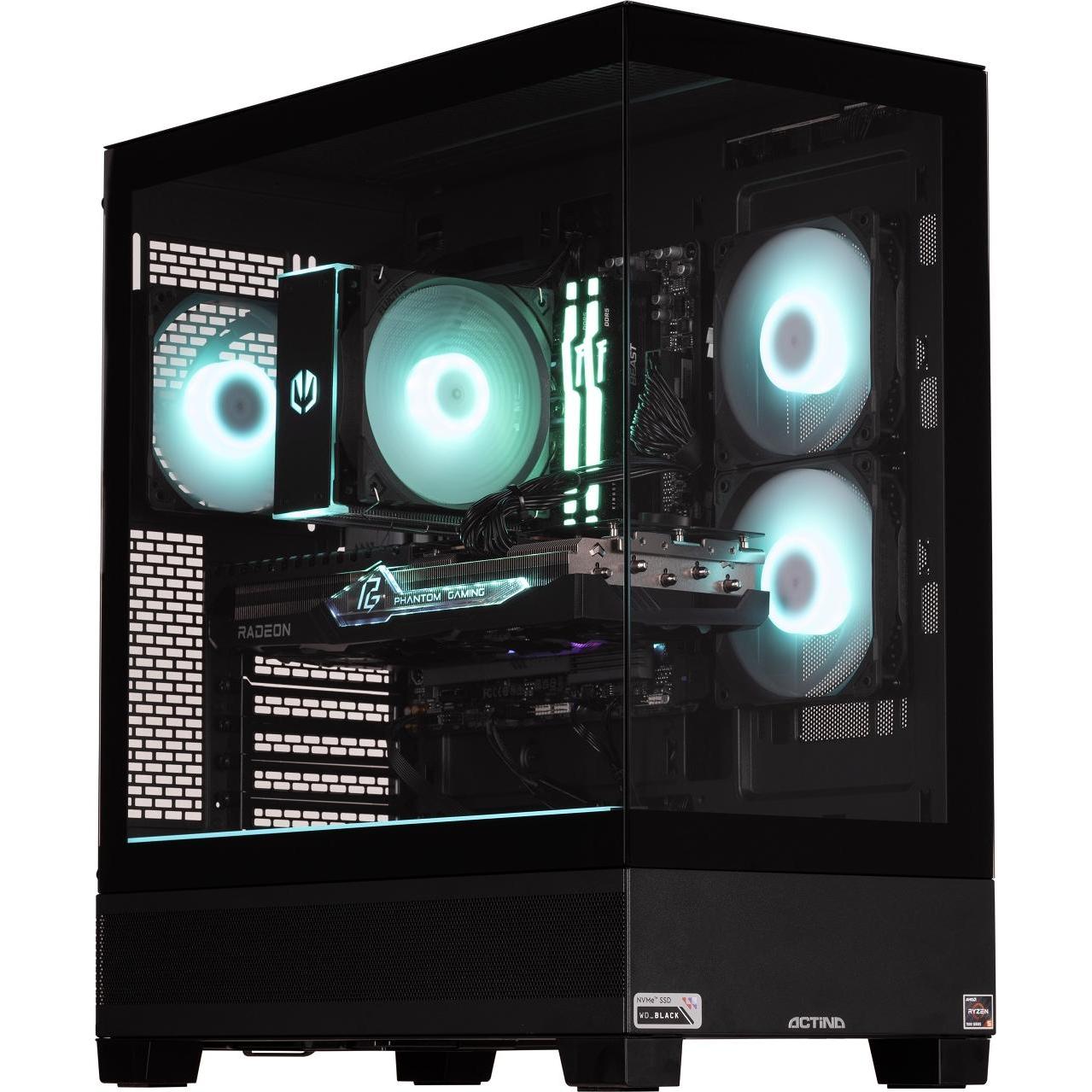 Actina 5901443387138 (AMD Ryzen 5 7600, 32.77 GB, 1000 GB, Radeon RX 7700 XT), PC, Schwarz