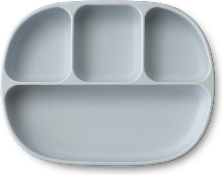 Produktbild Interbaby Silikonplatte Mit Saugnapf Und Deckel- Blau Grau