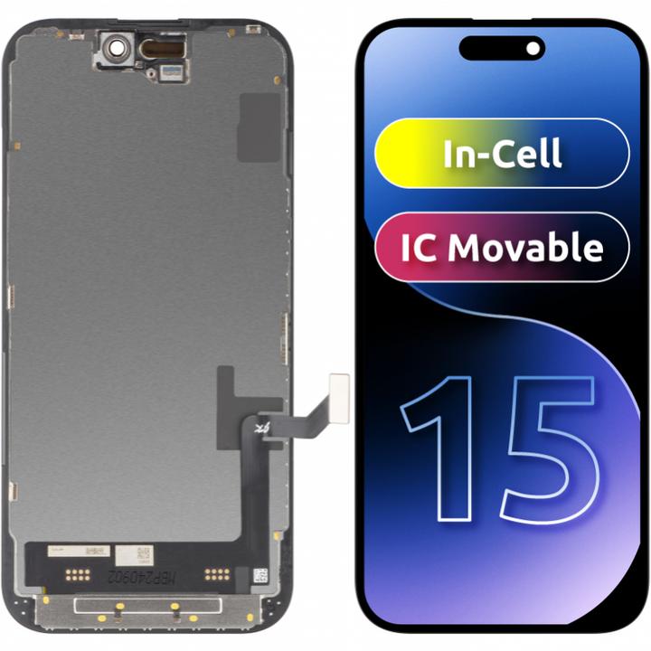 Produktbild JK Display Unit für iPhone 15, In-Cell Version, Schwarz (Display, Apple iPhone 15)