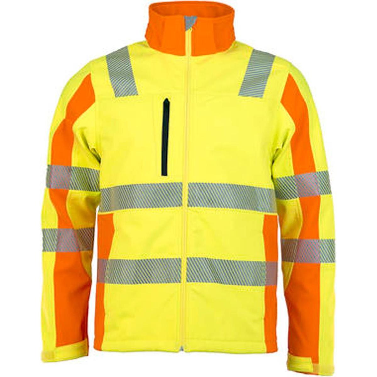 0, Arbeitsjacke, ASATEX Prevent Trendline Softshell-Jacke PTW-DS, gelb/orange, Gr. XL (XL)