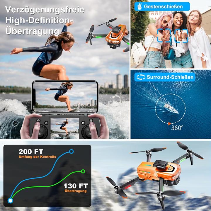 Image du produit Grutoly Drohne mit 4K-Kamera und 360° Hindernisvermeidung (40 min)