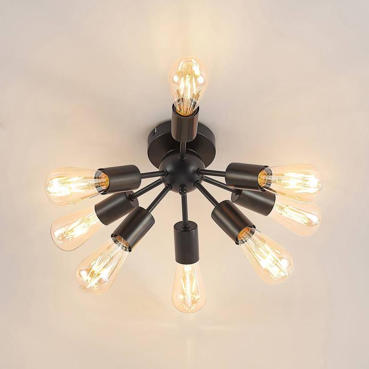 Actual product image Lindby Rayos ceiling light, black matt (E27)