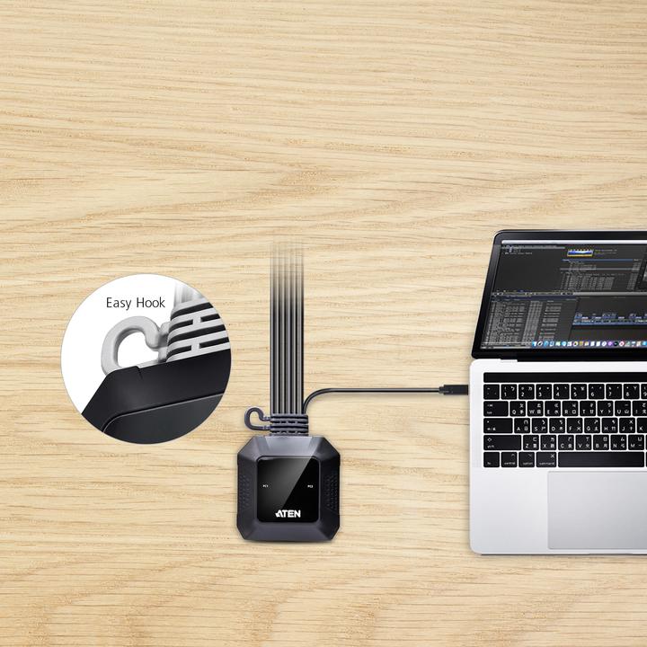 Produktbild Aten CS52DP 2-Port USB-C-DisplayPort-Kabel KVM Switch