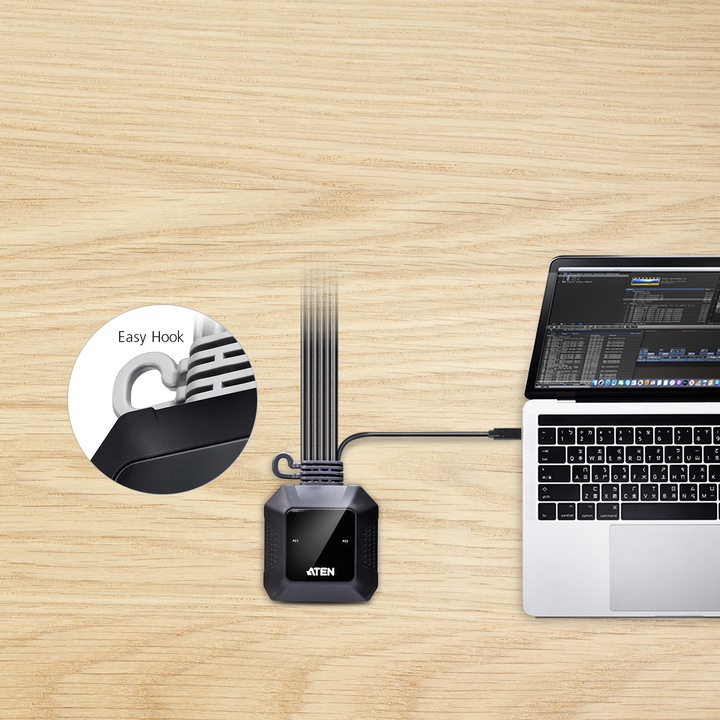 Immagine prodotto Aten CS52DP Interruttore KVM a 2 porte USB-C con cavo DisplayPort