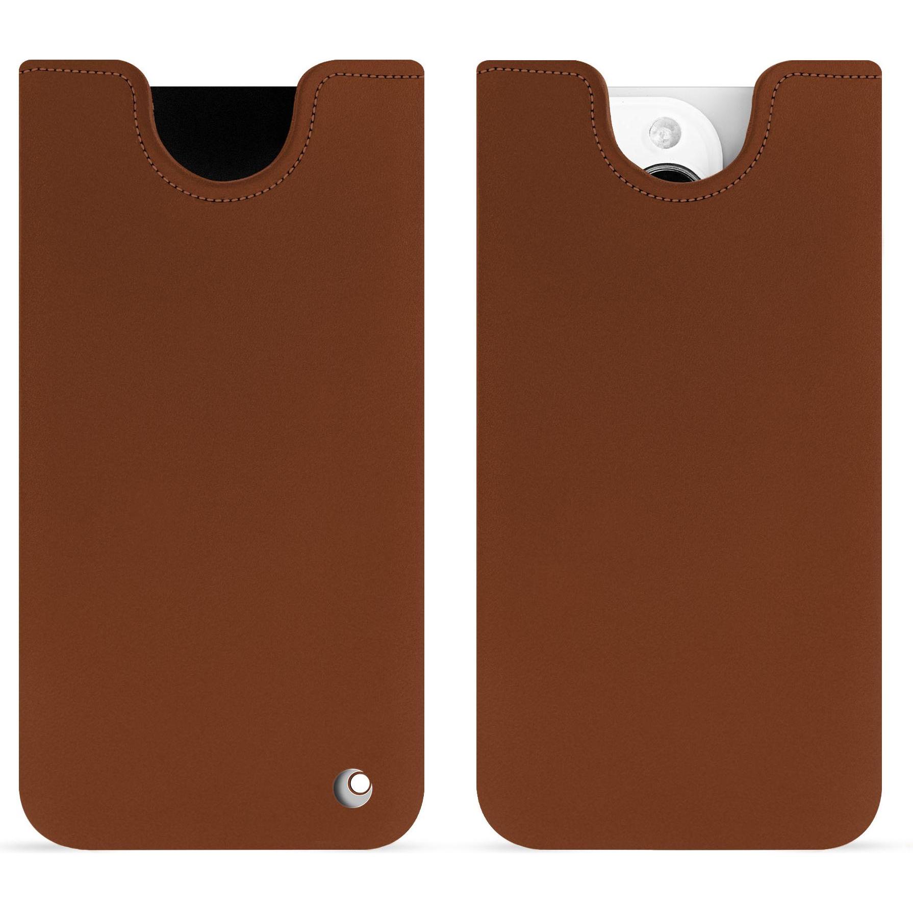 Noreve Lederschutzhülle (Apple iPhone 15 Pro), Smartphone Hülle, Braun