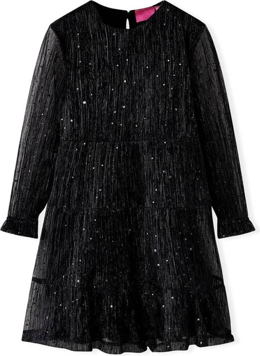 Produktbild vidaXL Kinderkleid mit Langen Ärmeln Schwarz 92,Aussenmaterial (92)