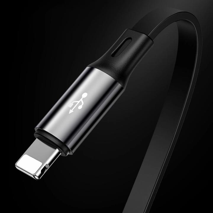 Productafbeelding Baseus Golden Loop Drie-in-één Elastische Datakabel USB voor M+L+T 3,5A 1,2m Zwart (1.20 m, USB 3.2 Gen 1)
