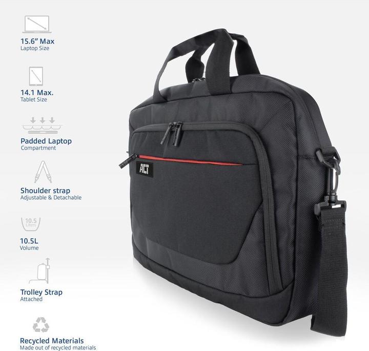 Actual product image ACT Suburb shoulder bag for laptops up to 15.6", made from recycled plastic bottles (15.60", Universal)