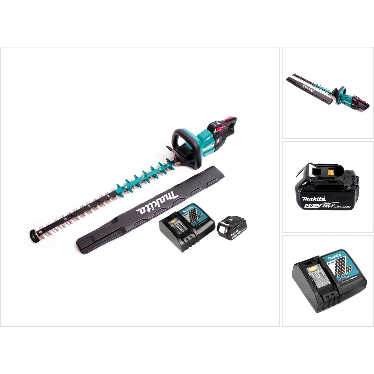 Makita, Tosasiepi, DUH 751 RM1 tagliasiepi a batteria 18V 75 cm senza spazzole + 1x batteria 4.0Ah + caricatore (Batteria ricaricabile)