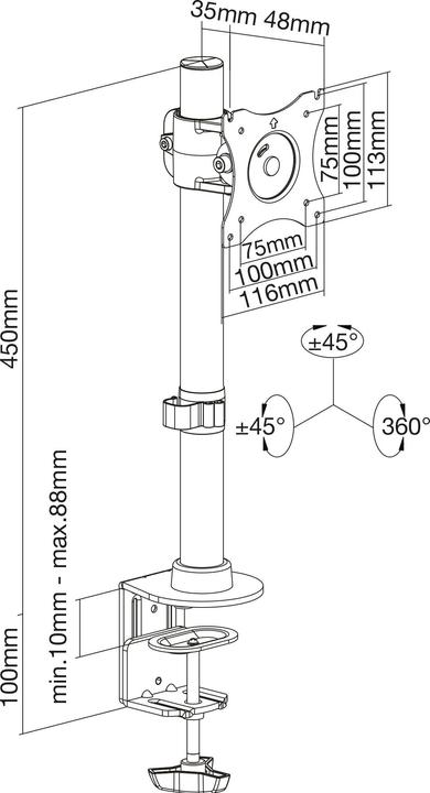 Image du produit InLine Montage sur table (Tables, 27", 10 kg)