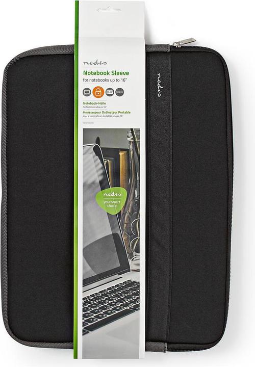 Actual product image Nedis Notebook bag- 15-16"- Neoprene- Anthracite Black- 22 mm- 277- 380 (16", Universal)