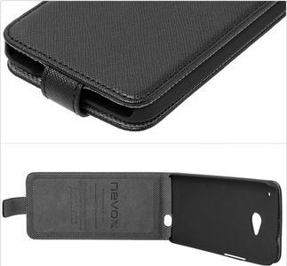 Actual product image Nevox RELINO Case for HTC One (M7) FLIP bag, black-grey, blister (4250686401530) (OnePlus X)