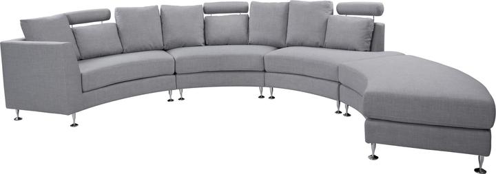 Produktbild Beliani Bett weisses Leder, 7 rund, hellgrau, modular ROTUNDE
