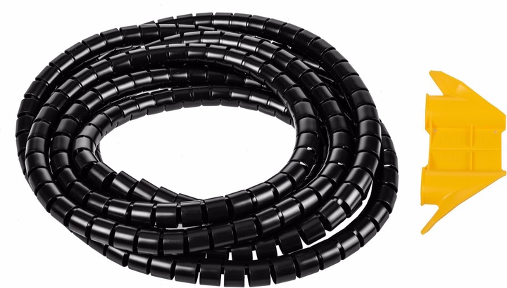 Plica Spiroschlauch 5 m x 25 mm Schwarz (Kabelspiralschlauch, 500 cm)