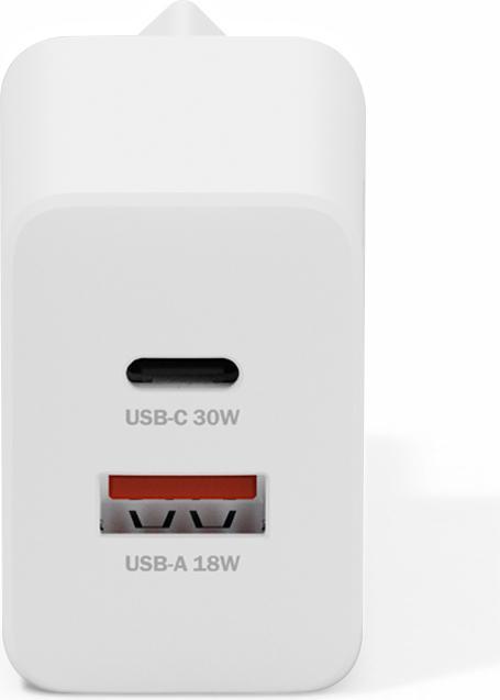 Productafbeelding Digitus USB GaN Charger 30W, 1x USB-C, 1x USB-A (30 W, 2 ports)