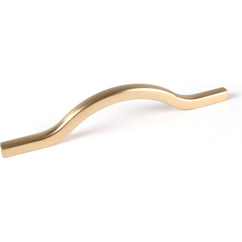 REI, Maniglia per mobile, Pull handle for furniture, model 506, aluminum with a matte gold finish, 128 mm, blister 4 units