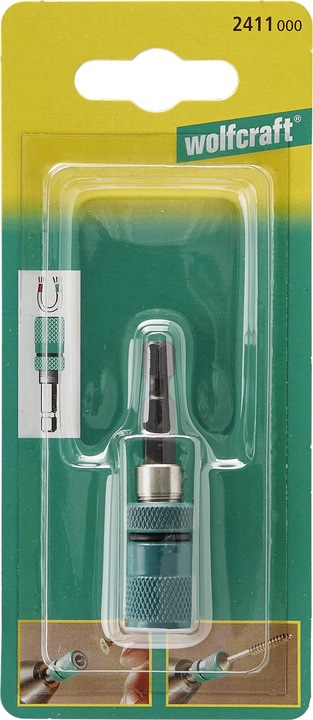 Produktbild wolfcraft Bithalter mit Tiefenanschlag und Ringmagnet (60mm)