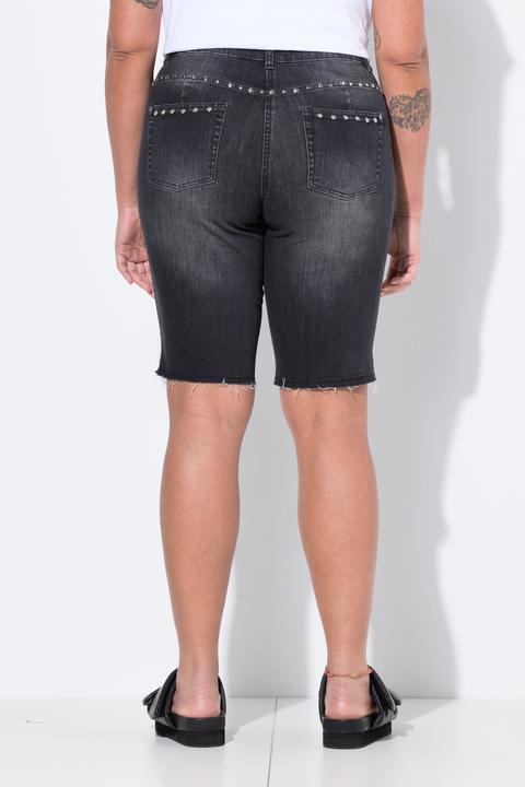 Image du produit Angel of Style Bermuda en jean, jambe droite et rivets fantaisie (52)