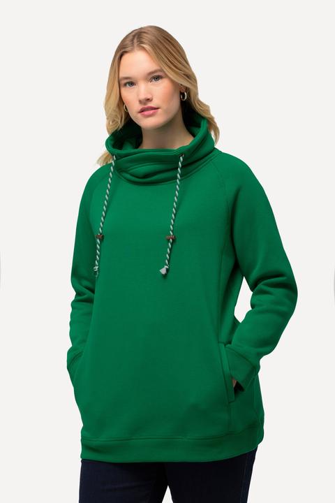 Actual product image Ulla Popken Drawstring Collar Long Sleeve Sweatshirt