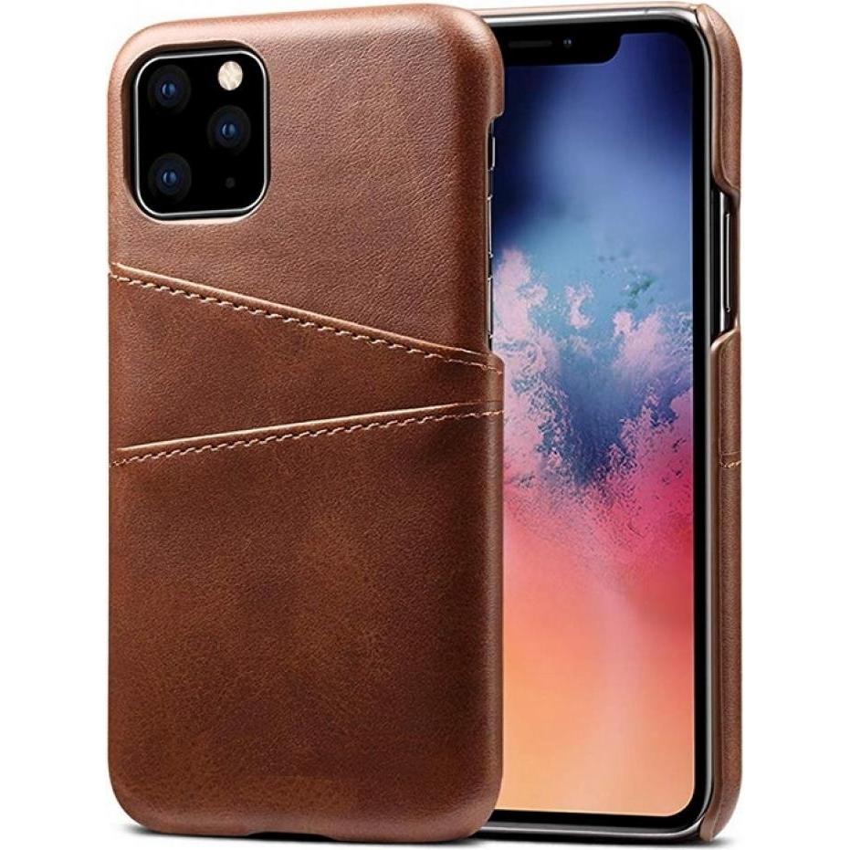 Thumbnail - Screenguard Apple iPhone 11 Pro CardCaddy Leder Backcase mit Kartenfächern (Apple iPhone 11 Pro), Smartphone Hülle, Brau...