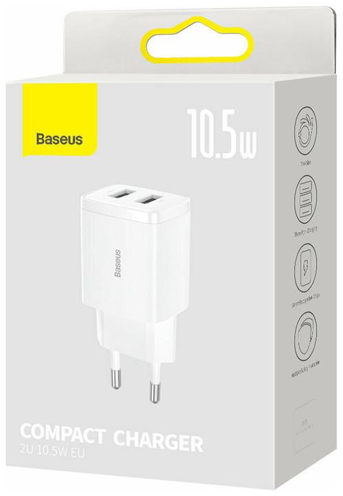 Produktbild Baseus Compact Charger 2U 10.5W EU White (10.50 W, 1 Port)