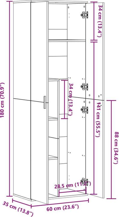 Image du produit vidaXL Highboard (35 x 35 x 180 cm)