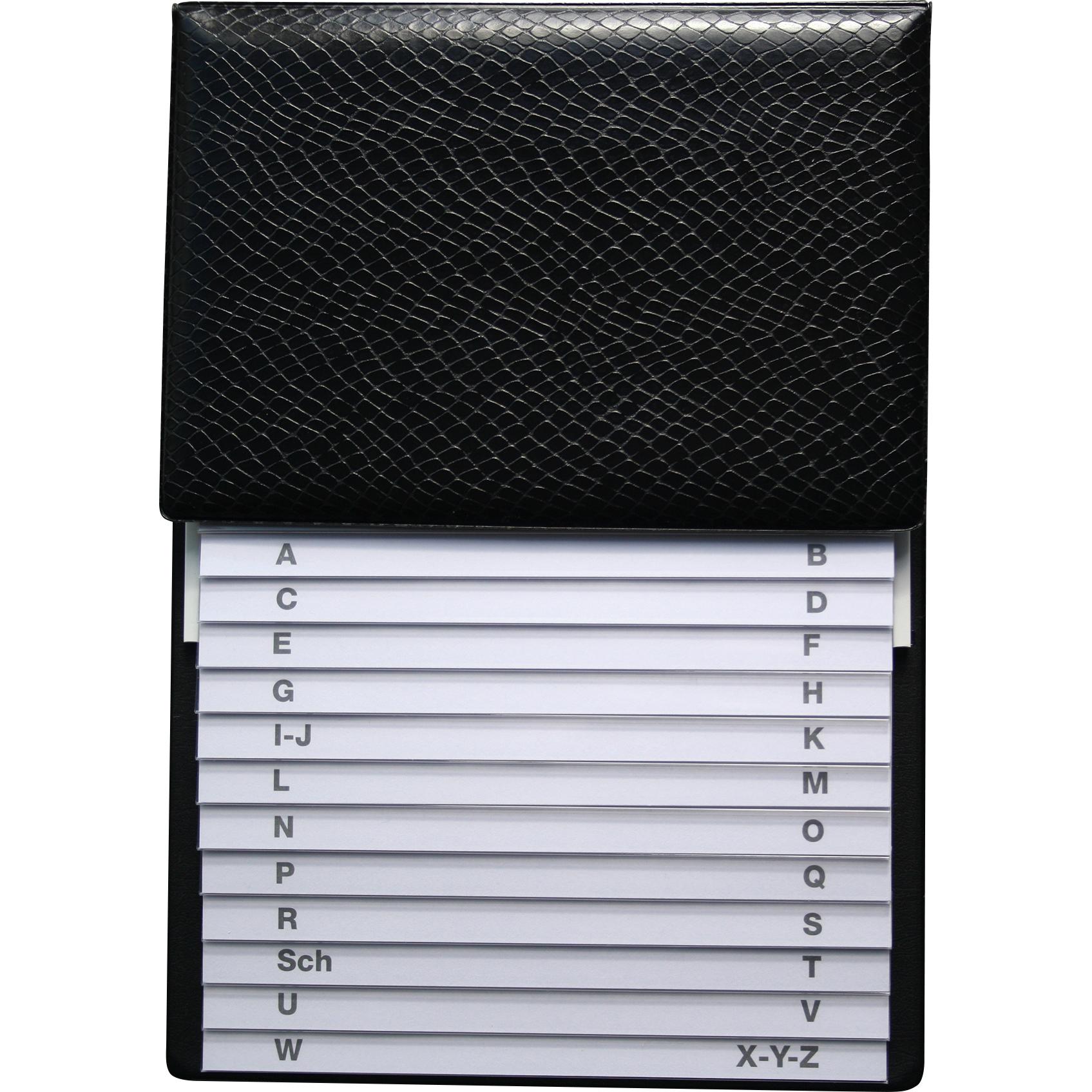 Rnk, Ordner Zubehör, Telefonklappregister, hochwertige Ausführung, Kunstleder, 160x230x10 mm, schwarz