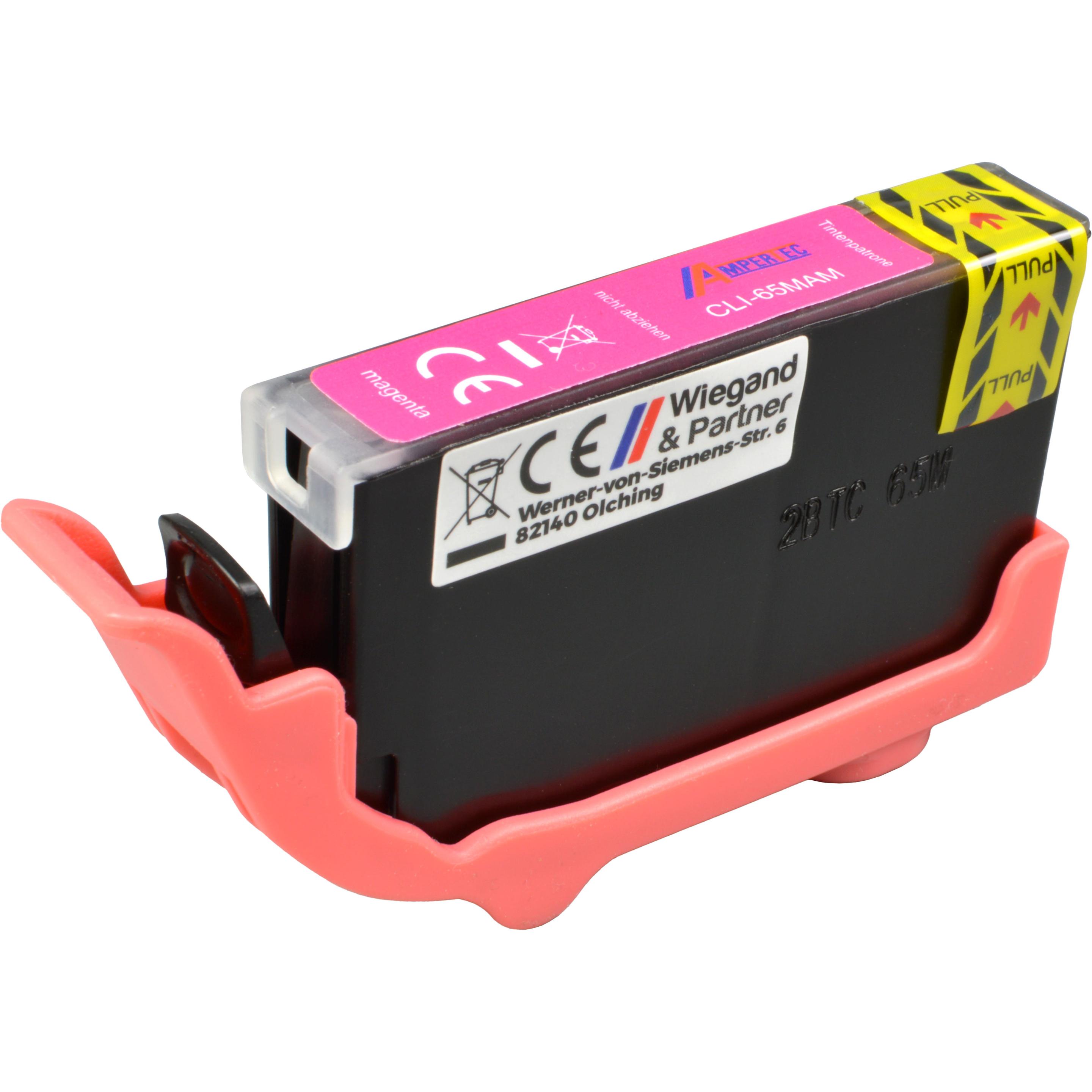 Ampertec, Druckerpatrone, Tinte ersetzt Canon CLI-65M 4217C001 magenta (M)
