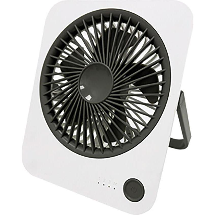 Fair Rechargeable desk fan black and white, 1200 mah, 165 x 140 x 32,5 mm, Ventilatore, Bianco, Nero