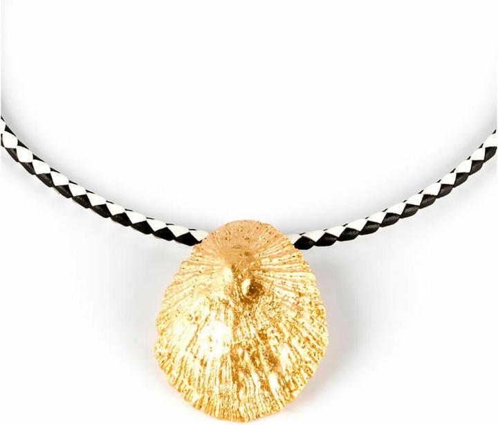 Produktbild Shabama Women's Calobra Luxe Brass Flash Plated Gold Leather Necklace 38cm (Messing, Leder)