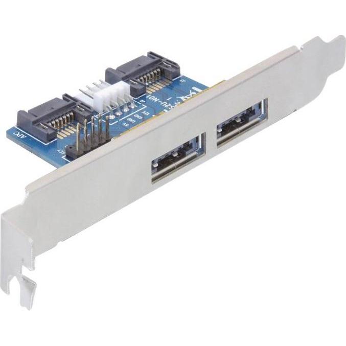 Delock Supporto per slot 2x eSATAp 5V/12V con staffa a basso profilo, Cavo interno (PC)