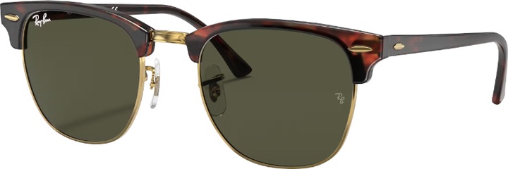 Ray Ban CLUBMASTER RB3016 green on mock tortoise /arista M