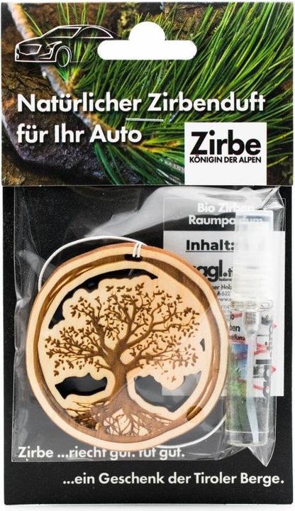 ZNatur Zirben Holz Arvenholz Autoduft Aufhänger Anhänger Geschenk Deko Baum des Lebens No.110