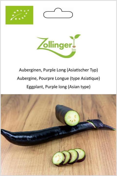 Image du produit Zollinger Bio Aubergines, Purple Long (type asiatique)