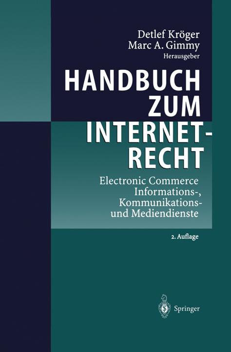 Produktbild Handbuch zum Internetrecht (Deutsch, Detlef Kröger, Marc A. Gimmy, 2013)