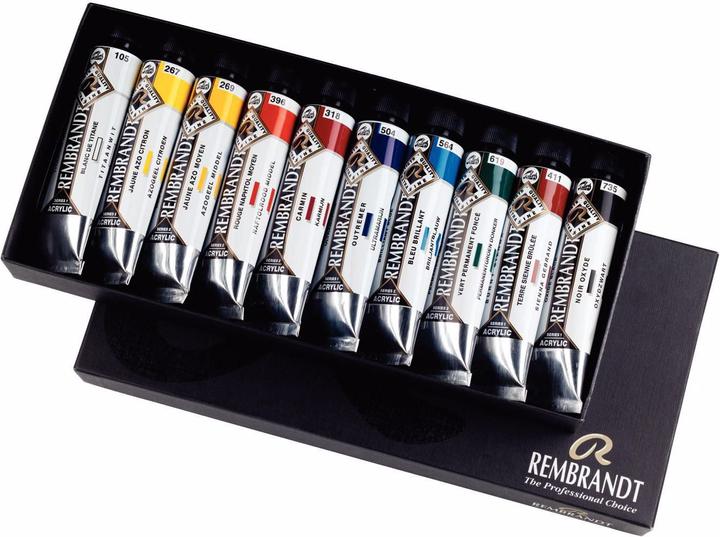 Actual product image Rembrandt Acrylic paint basic set 40 ml, multicoloured (400 ml)