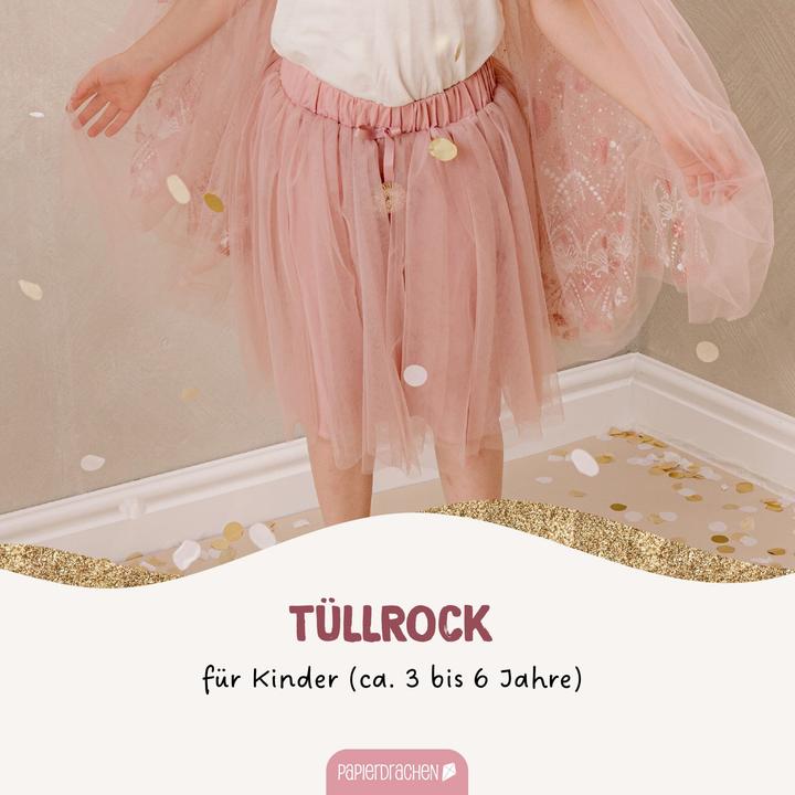 Produktbild Papierdrachen Tüll Rock mit Glitzer – rosa (98, 104, 110, 116)