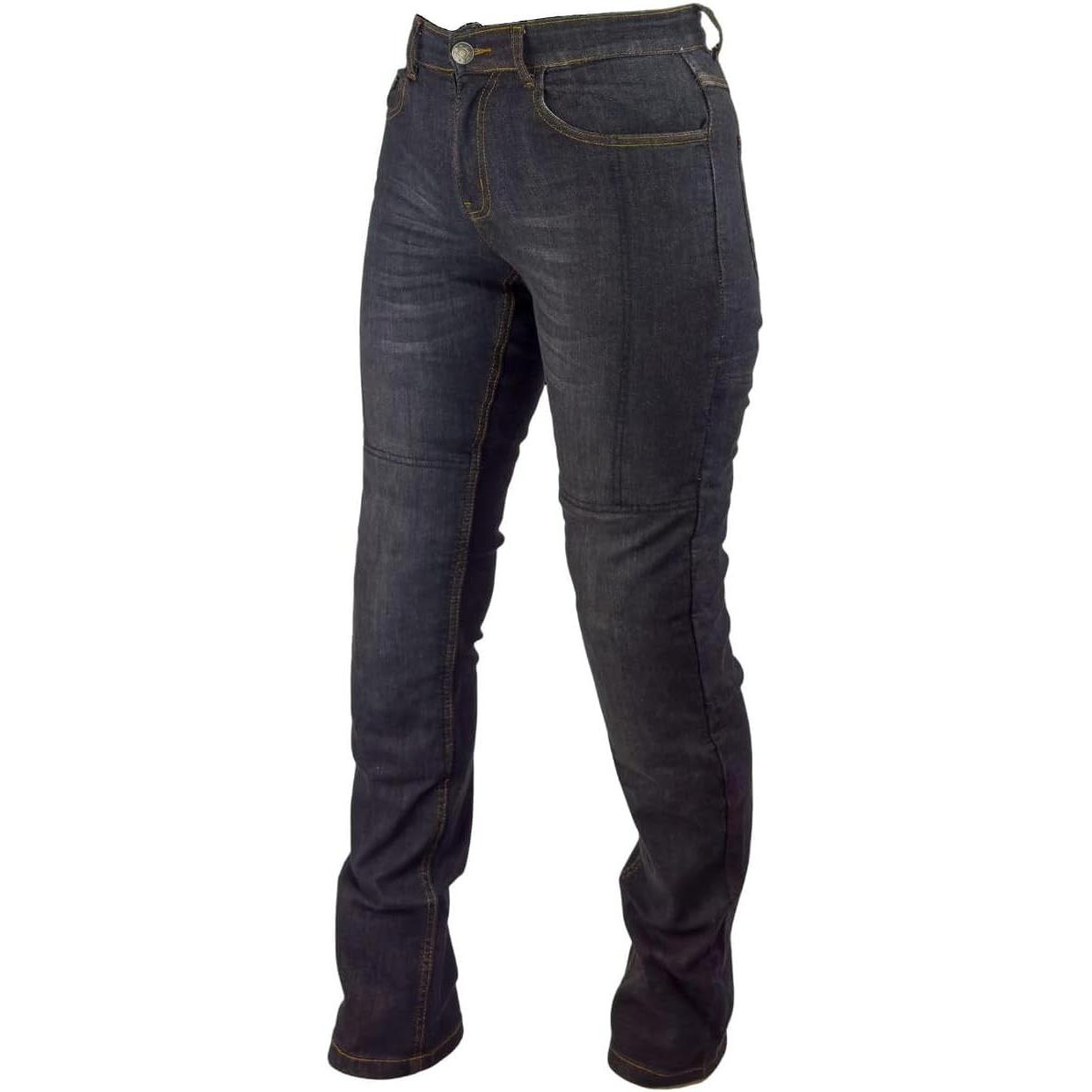 Roleff, Pantaloni da moto, Racewear motorbroek Kevlar jeans voor dames, zwart, maat 27 (Donne, 27)