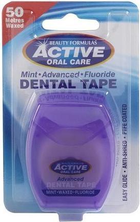 Actual product image Beauty Formulas Active Oral Care - Dental Tape Waxed Mint Tape With Fluoride 50 Metres (50 m)