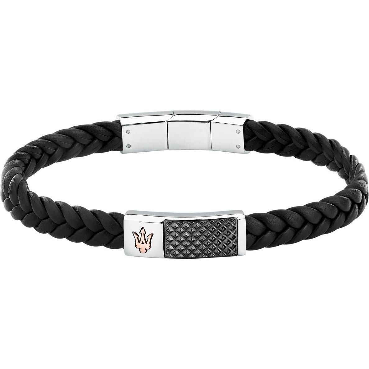 Maserati, Armschmuck, Armband, (19 cm, Edelstahl, Leder)
