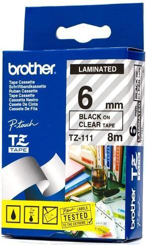 Actual product image Brother Tze-111 (0.60 cm, Transparent)