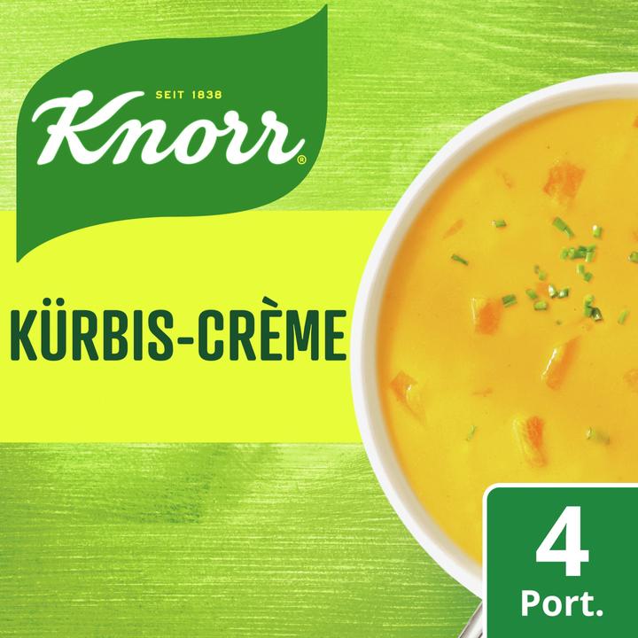 Image du produit Knorr Potage à la crème de potiron en sachet, extra-crémeux avec morceaux de potiron, facile à préparer (1000 ml)