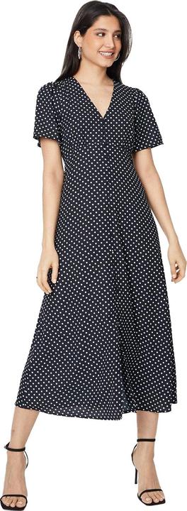 Actual product image Dorothy Perkins Womens/Ladies Spotted Button Through Flutter Midi Dress (40)