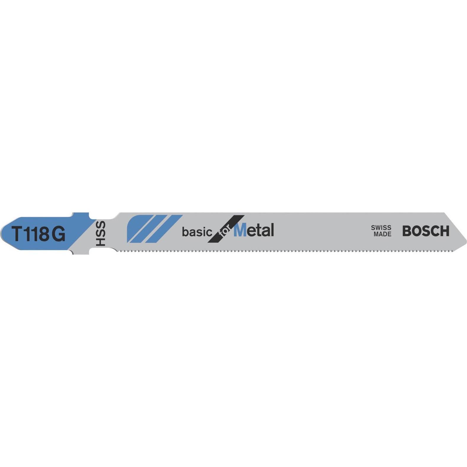 Bosch Professional Zubehör, Sägeblatt, Stichsägeblatt T 118 G Basic for Metal, 3er-Pack