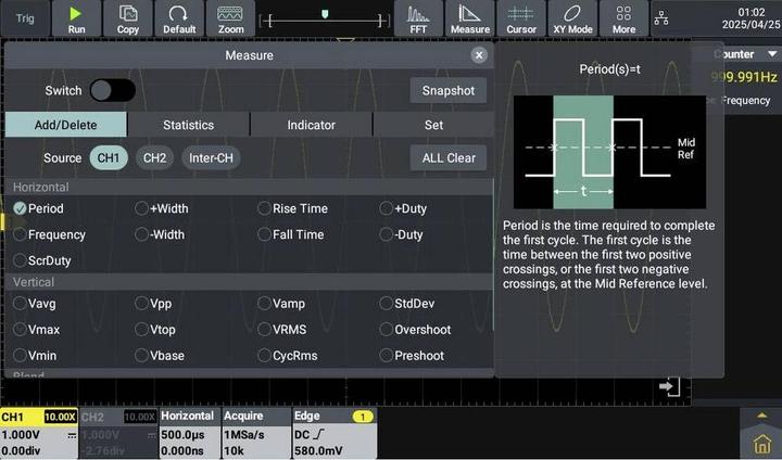 Produktbild Voltcraft DOV1002 Digital-Oszilloskop 100 MHz 2-Kanal 1.25 GSa/s 50 Mpts 12 Bit (CAT II)