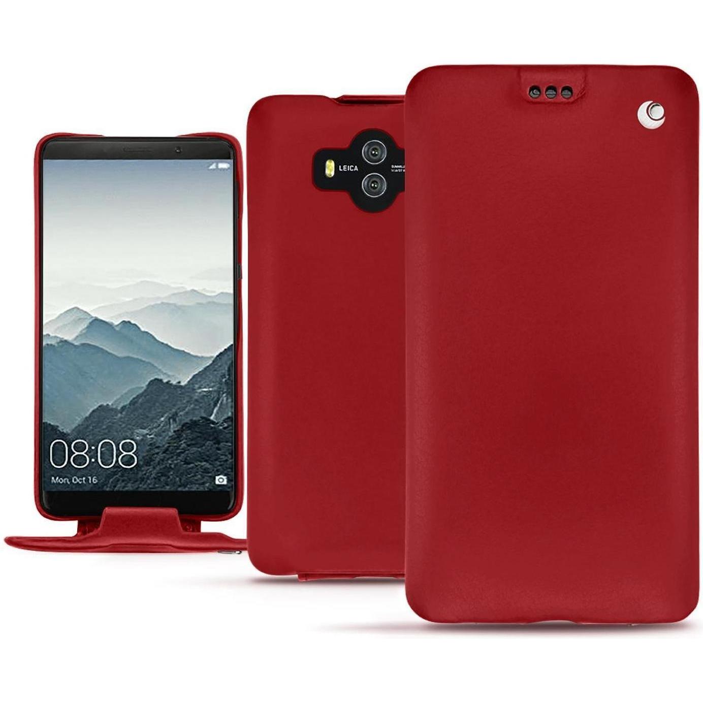 Noreve Lederschutzhülle vertikal (Huawei Mate 10), Smartphone Hülle, Rot