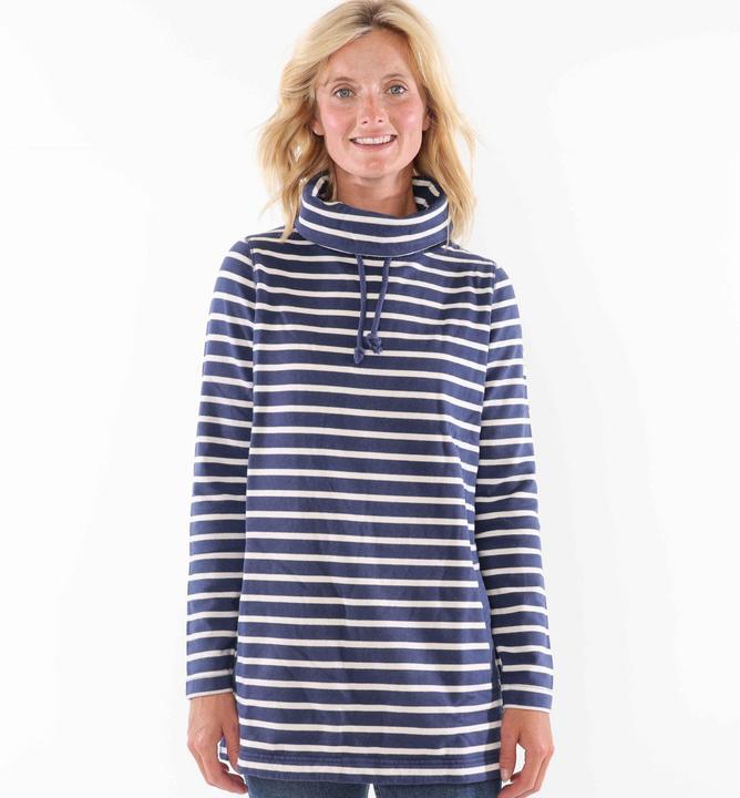 Actual product image Lazy Jacks Womens/Ladies Stripe Roll Neck Sweatshirt (34)