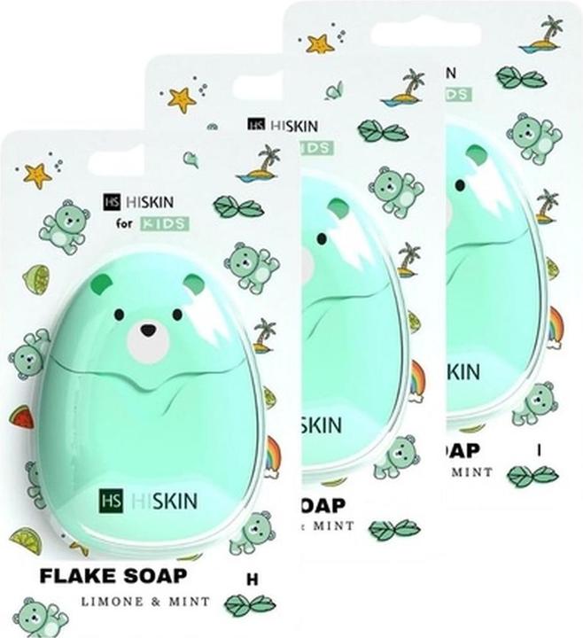 Actual product image Hiskin Kids Soap Flakes Lime & Mint 50Pcs. (Hard soap)